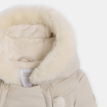 معطف أفرول مبطن ودافئ، بلون البيج للرضع من كلا الجنسين